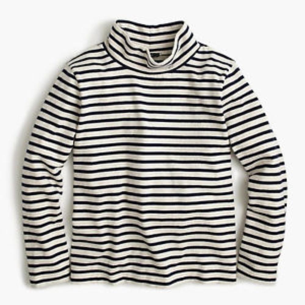 JCREW Sailor-stripe funnelneck shirt